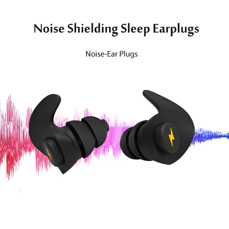 Dr.isla ZK40 6Pcs 3 Layer Soft Silicone Ear Plugs Tapered Sleep Noise Reduction Earplugs Sound Insulation Ear Protector