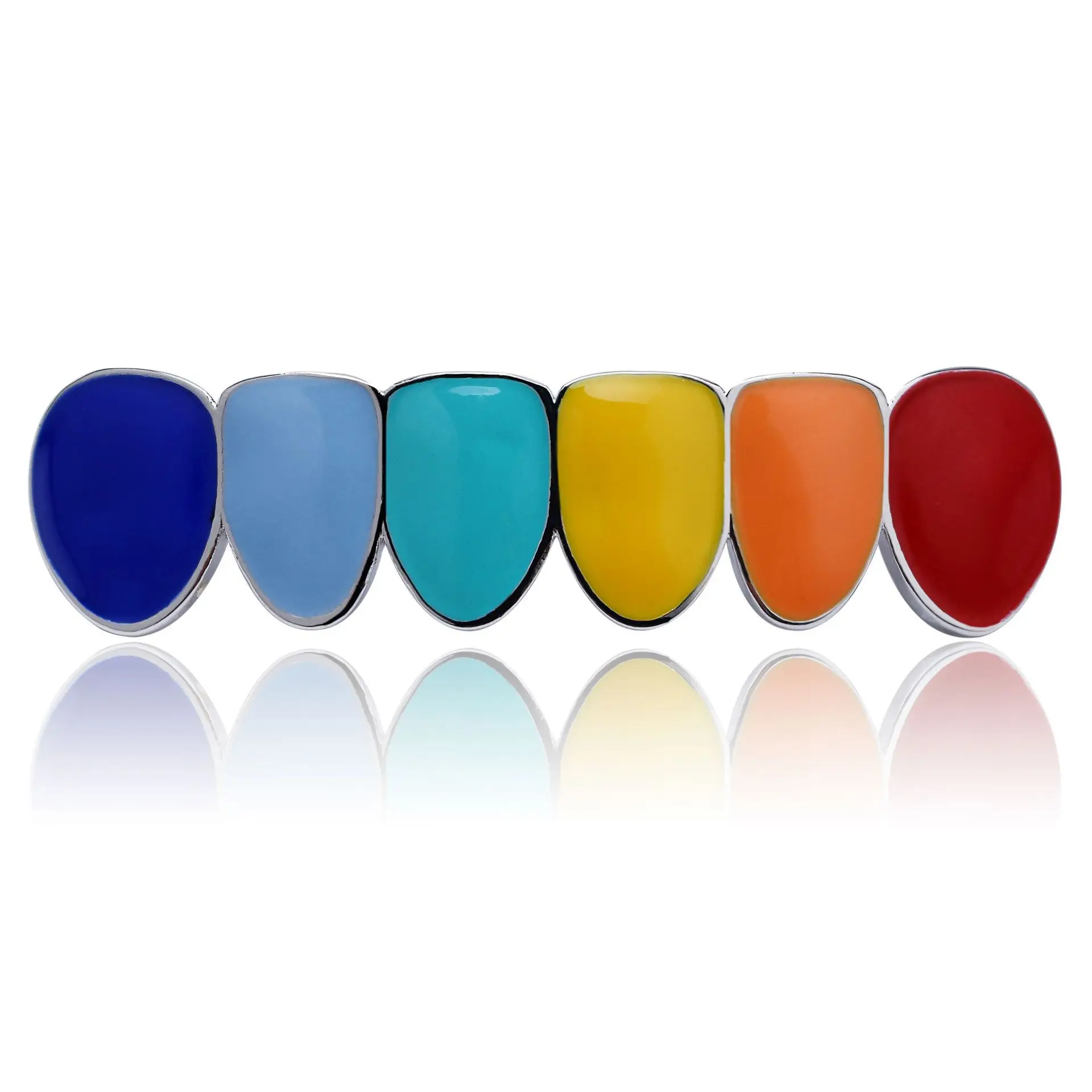 Colorful Grillz Teeth Jewelry Multi Color Mouth Grillz Hip Hop Fashion Streetwear Accessories Wholesale Dropshipping