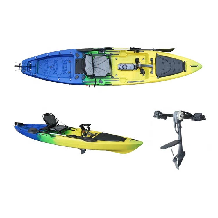 

Wholesale High Quality Nice Price 14ft Fishing Kayak With Propeller Pedal Drive Fishing Boat Sea Canoe With Electric Motor