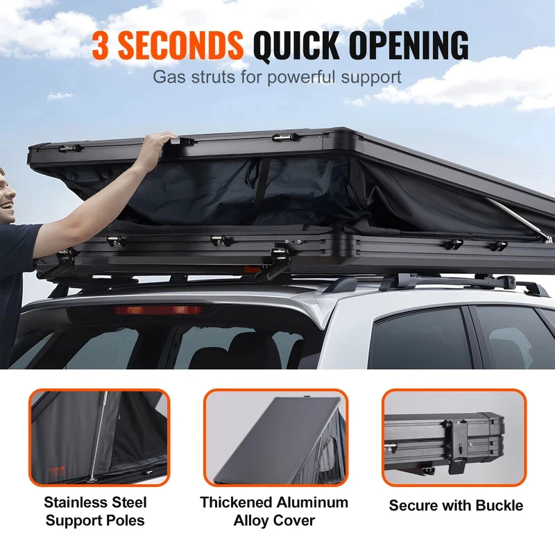 Factory Hot Sale - Success Buy Rooftop Tent Hard Roof Top with Telescopic Ladder, Thick Materials, Waterproof, Windproof f