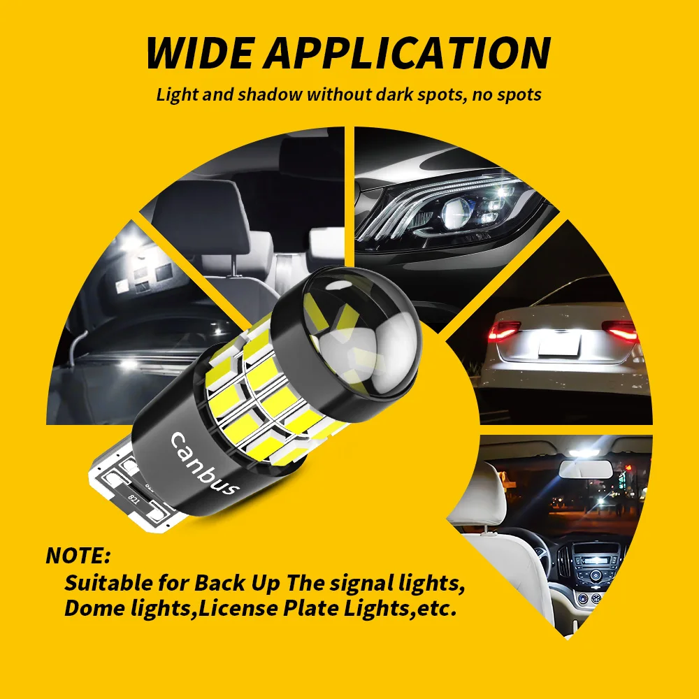 DXZ 2 adet W5W T10 LED ampuller Lens 30SMD 12V WY5W Canbus araba gümrükleme iç kubbe park sinyal ışığı BMW Audi Mercedes için