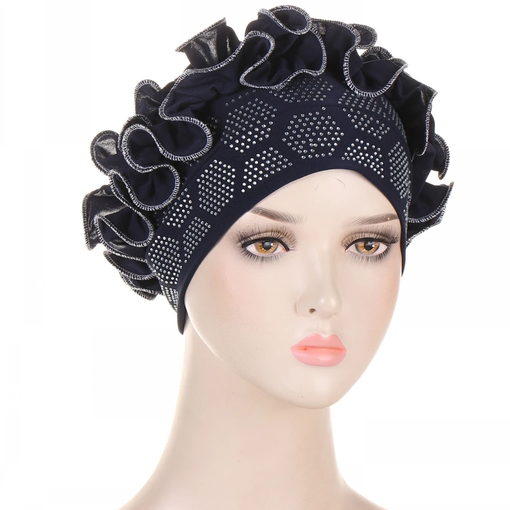 

2023 Winter New African Auto Gele Headtie Nigerian Wedding Muslim Turban Cap Arab India Hat Female Head Wraps Turbante Mujer