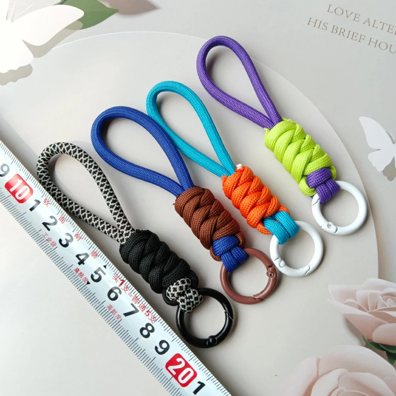 Creative Braided Lanyard Keychain For Phone Case Women Anti Lost Knot Rope Strap Car Key Chains Diy Accessories Fashion Keyring