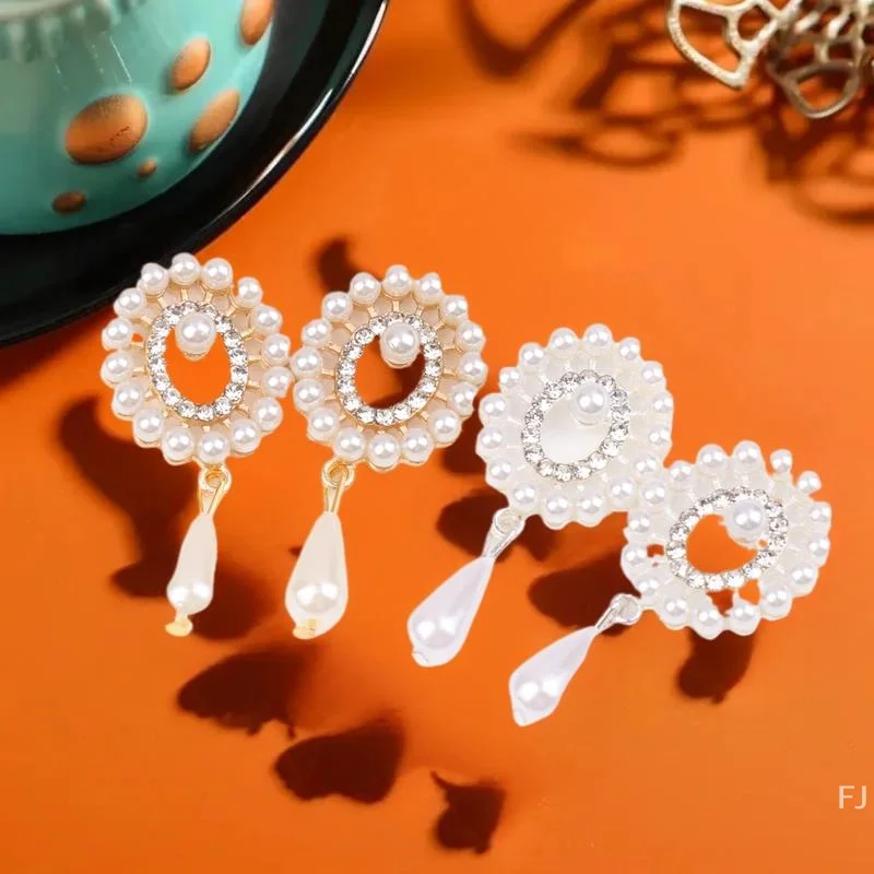 [YU] 10 قطعة سبائك الزنك لطيف محاكاة اللؤلؤ قلادة المرأة شقة القاع بروش الملابس الديكور DIY بها بنفسك الملحقات