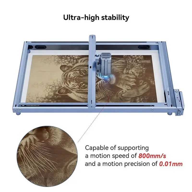 Лазерная гравировальная машина 750*410 мм Ikier K1 с комплектом удлинительного вала оси y