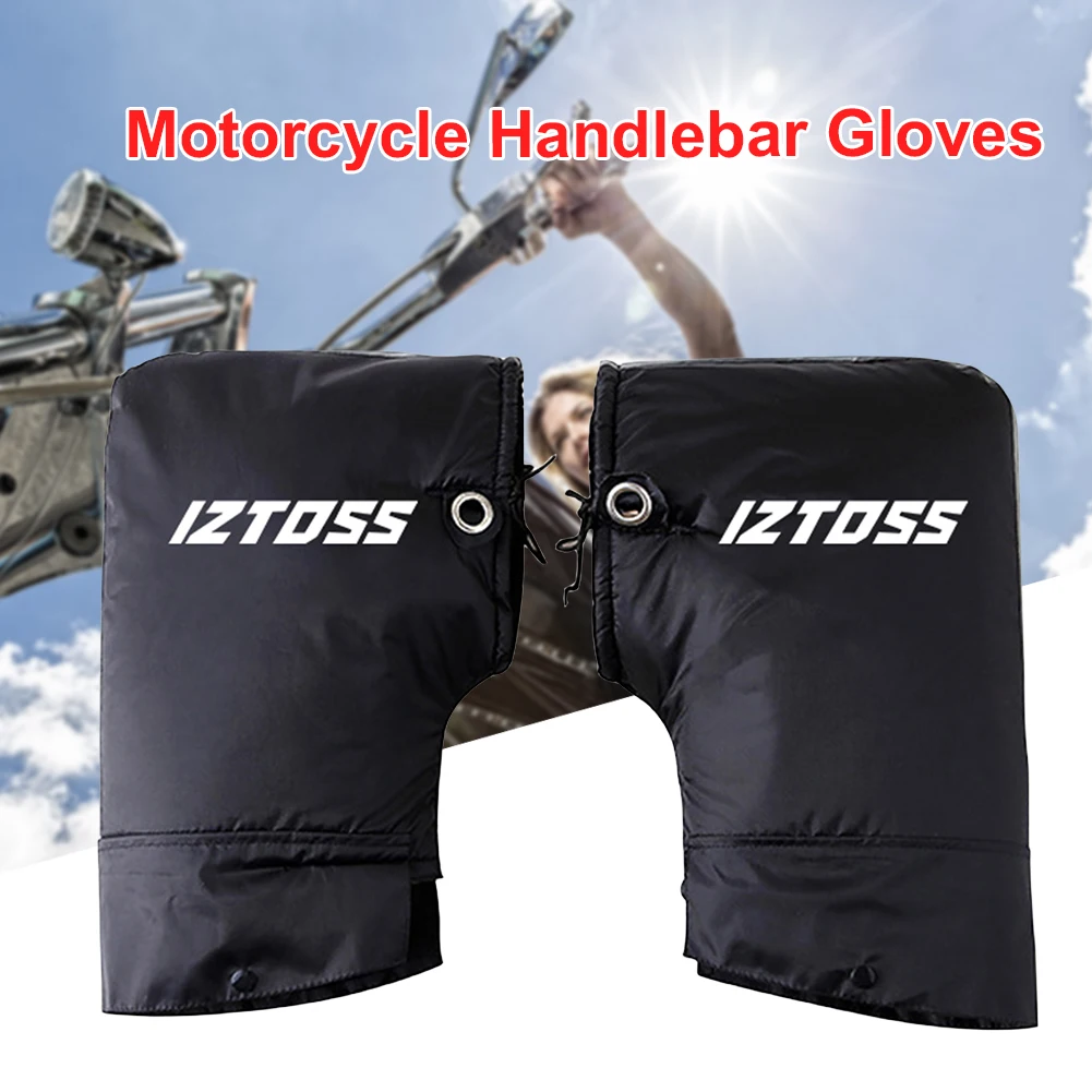 Waterproof Motorcycle Handlebar Muffs Winter Hand Warmer Gloves Windproof Thickened Thermal Motorbike Handle Bar Cover Gloves