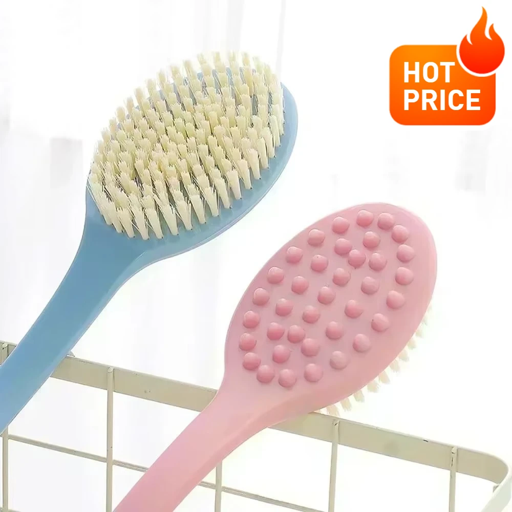 

Exfoliating Bath Brush Silicone Back Scrubber with Detachable Handle Suction Cup Waterproof Bathroom Products