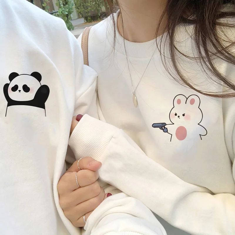 Interesting Surrender Panda Graphic Print Men Women Fashion Hoodies Sweatshirts Autumn Winter Plush Pullovers For Couple Clothes