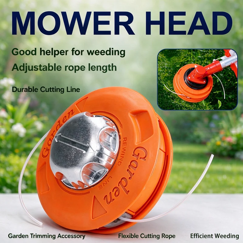 Universal Aluminum Bump Feed Line Trimmer Head Replacement, Durable Strimmer Grass Brush Cutter Weed Eater Spare Parts
