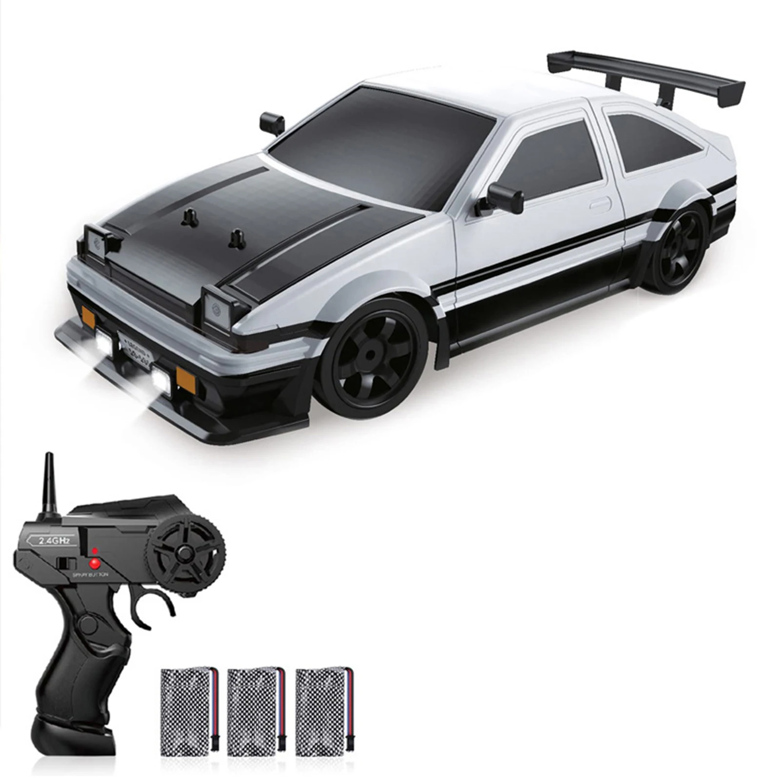 

1:16 Scale Kids Remote Control Car High Speed Rechargeable 2.4G Remote Control Drift Car 4WD Racing Car with LED Lights Spray