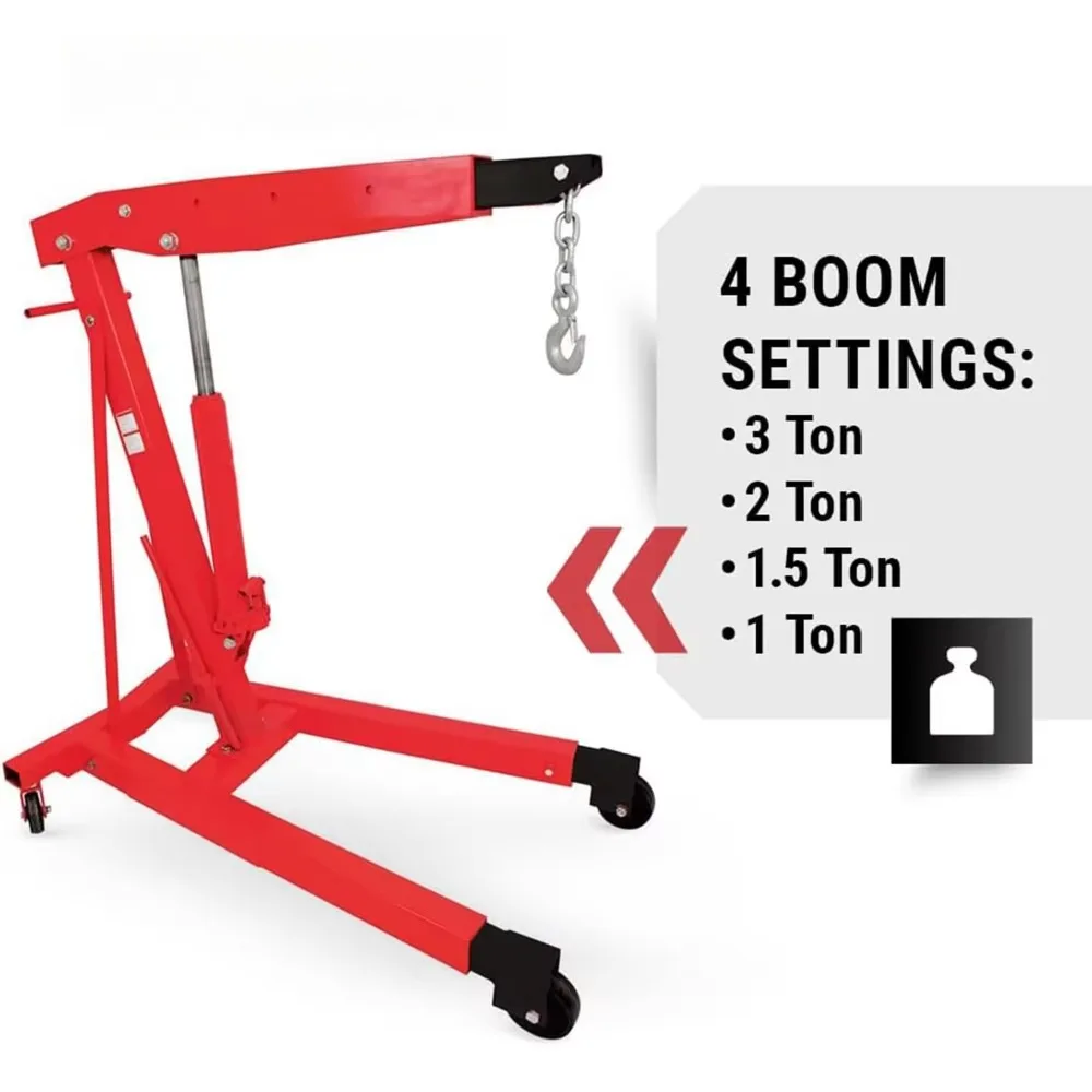 2T 3T Engine Hoist Folding Hydraulic Crane Auto Repair Shop Manual Balanced Vehicle Crane