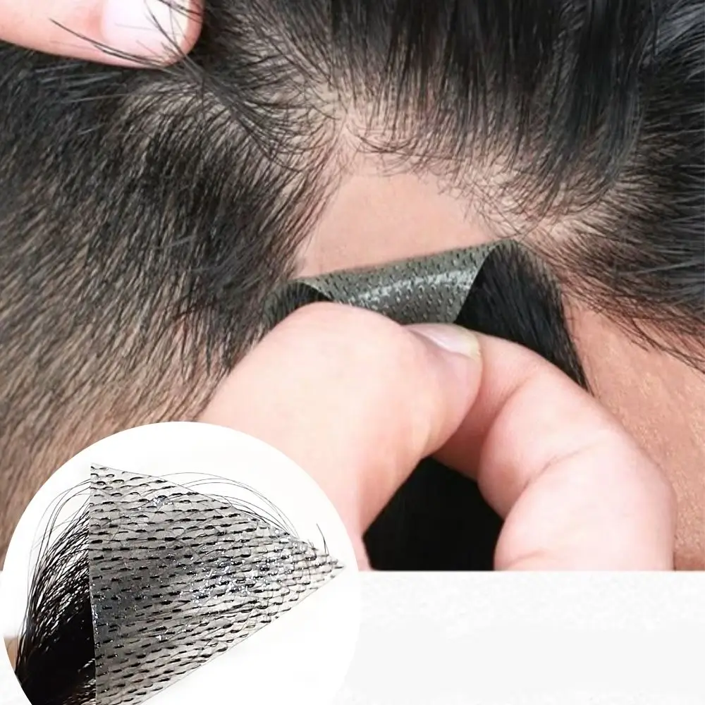 Prótese Capilar Masculina Natural para Testa e Patilhas, Ultrafina, Invisível, em PU, com Linha do Cabelo em Formato M