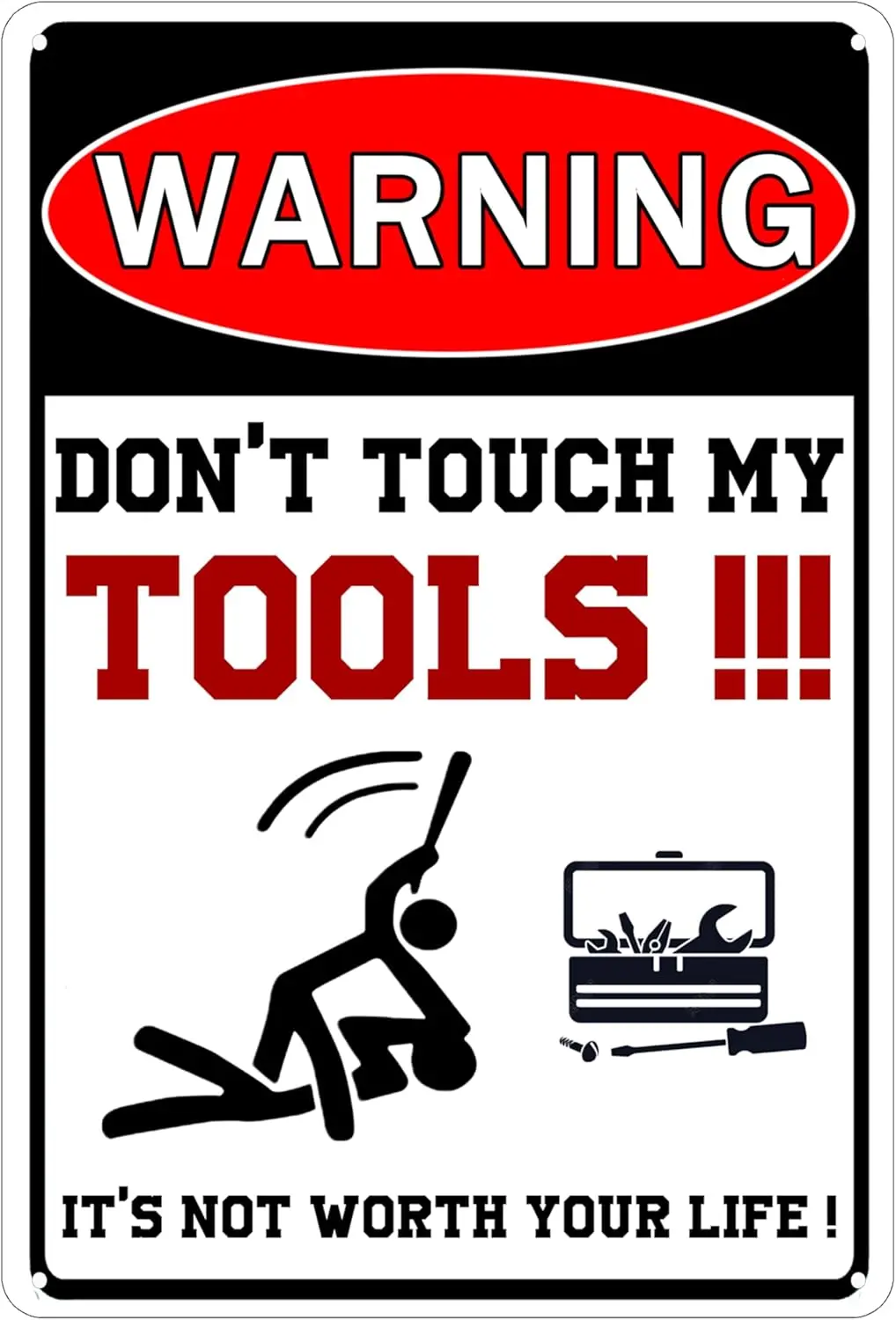 Funny Sign Vintage Tin Metal Retro Wall Art Dont My Tools for Garage Study Entryway Living Room and Bar Great Gift Frie