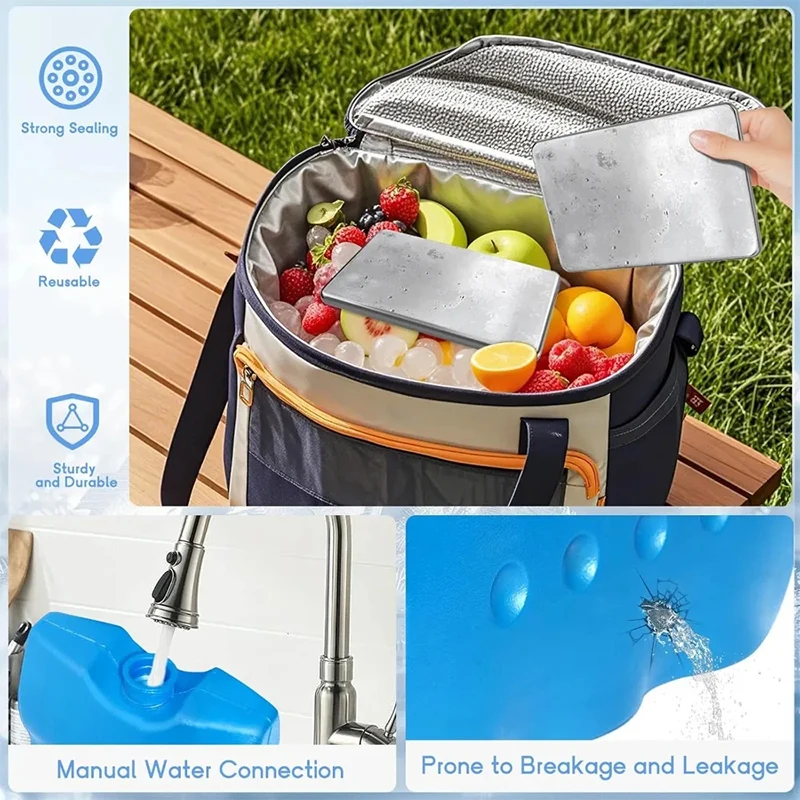 Ice Packs For Lunch Boxes Reusable Stainless Steel Ice Packs Long-lasting High-performance Stainless-steel Ice Pack Ice Cubes view 4