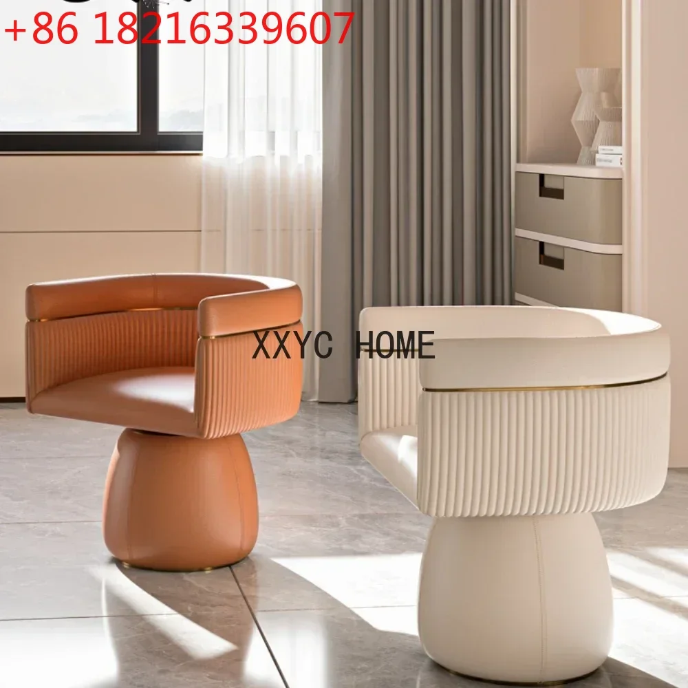 

TAO Light Luxury Leather Dining Chair Simple Italian Make-up Chair Dressing Stool