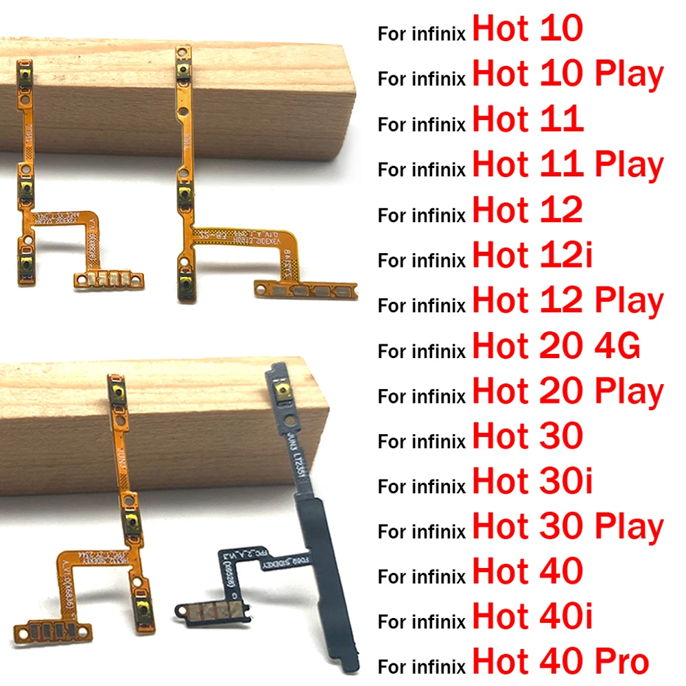 

New Volume Button Power Switch On Off Button Flex Cable For infinix Hot 10 11 12 12i 20 30 30i 40 40i 50i Play Pro 4G 5G
