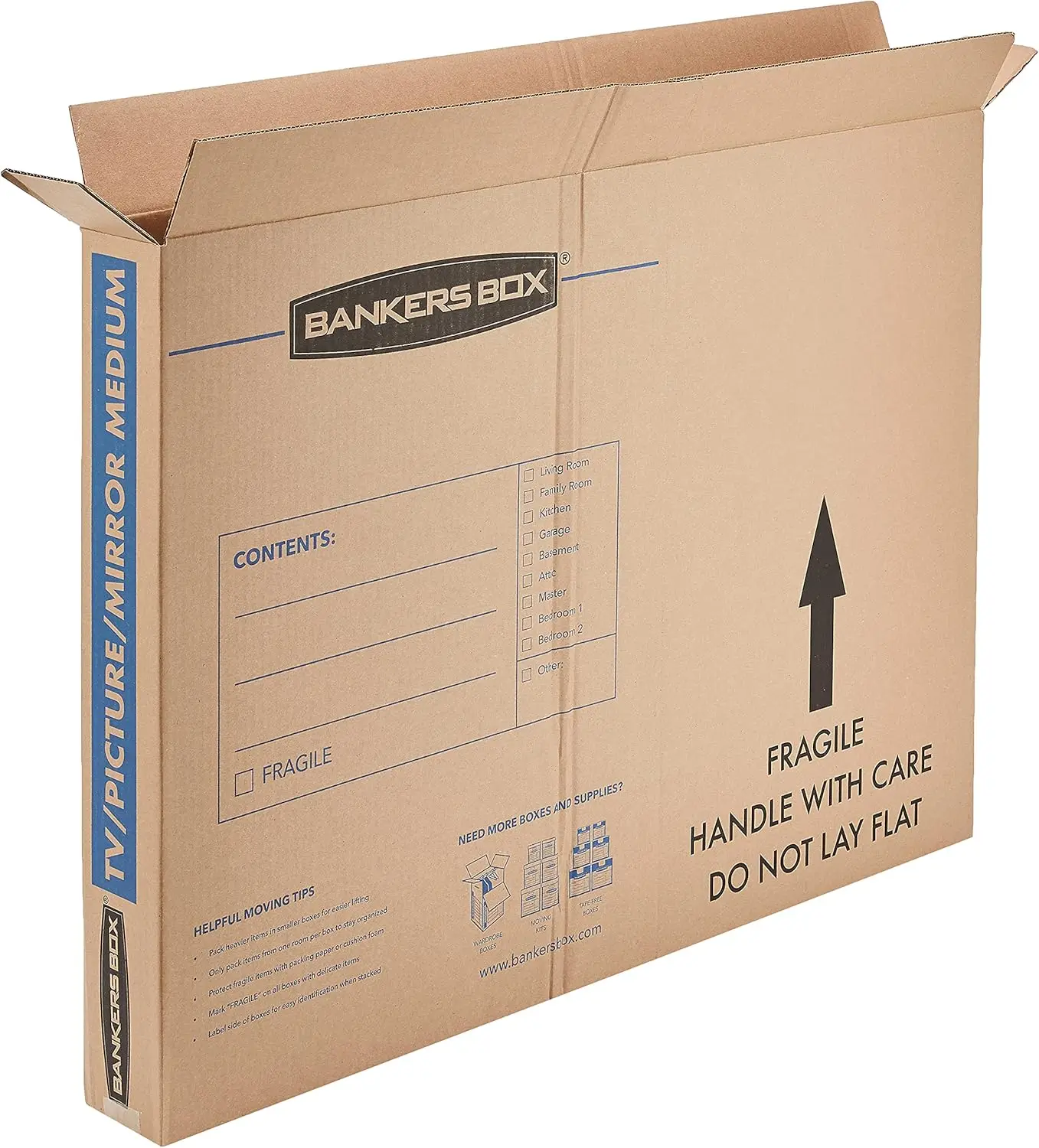 

Moving Box 4 Pack for up to 40" TV, Picture, Mirror - Strong Cardboard, Flat Storage