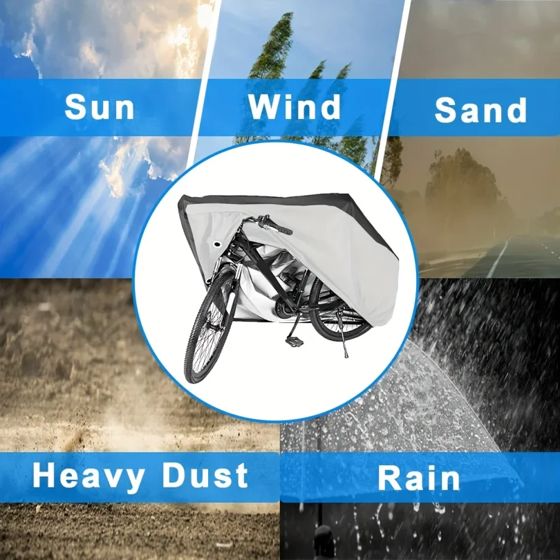 Funda impermeable para bicicleta eléctrica, cubierta antipolvo para bicicleta, protección anti-UV, cubierta para lluvia para exteriores, tamaño S-XL con orificio para candado