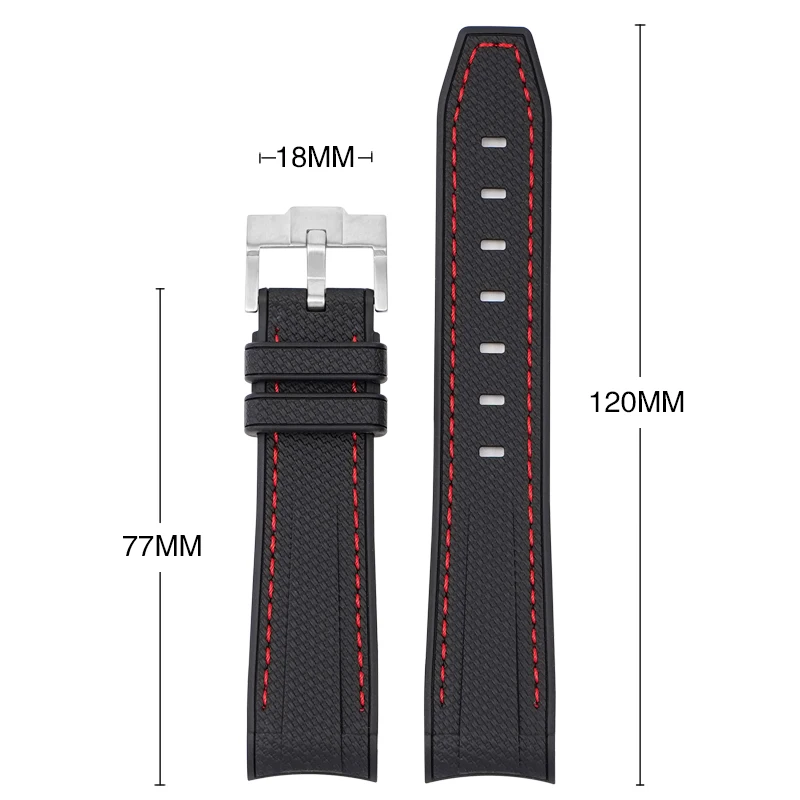 20mm 22mm Watch bracelet for omega Speedmaster Joint MoonS-watch for rolex tissot watchband curved end Silicone watch strap