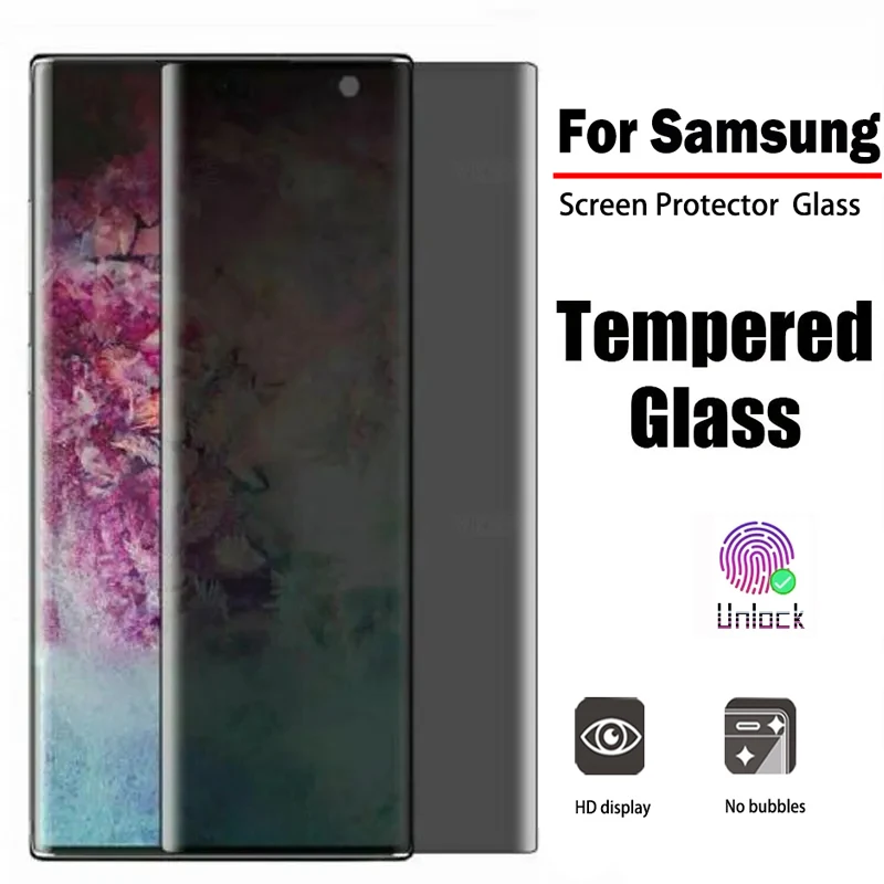 

Privacy Screen Protectors For Samsung S24 S23 Ultra S22 S21 S20 S10 Plus Galaxy Note 20 10 Plus Curved Anti-spy Tempered Glass