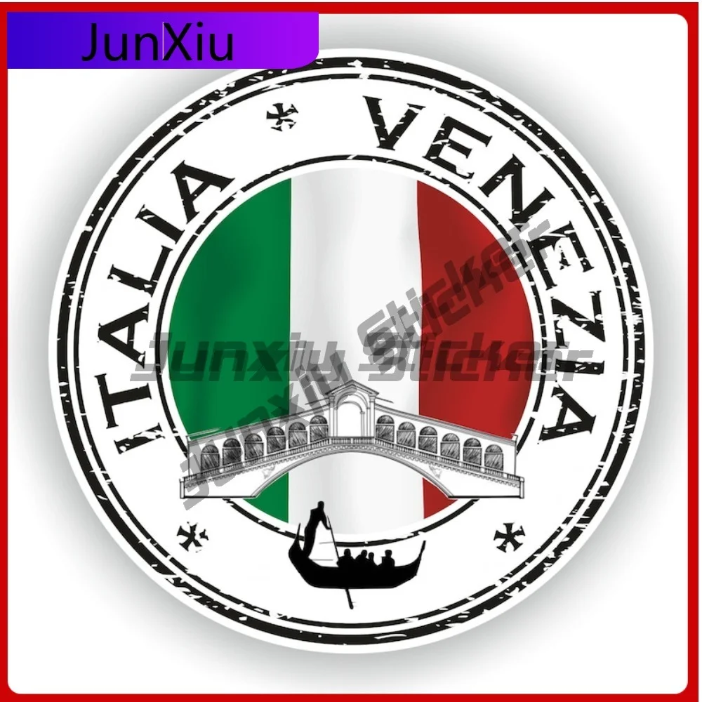 

Italia Venezia 01 Seal Sticker Round Flag Decorative Vinyl Decal Waterproof for Windshield Anti Scratch Exterior Parts