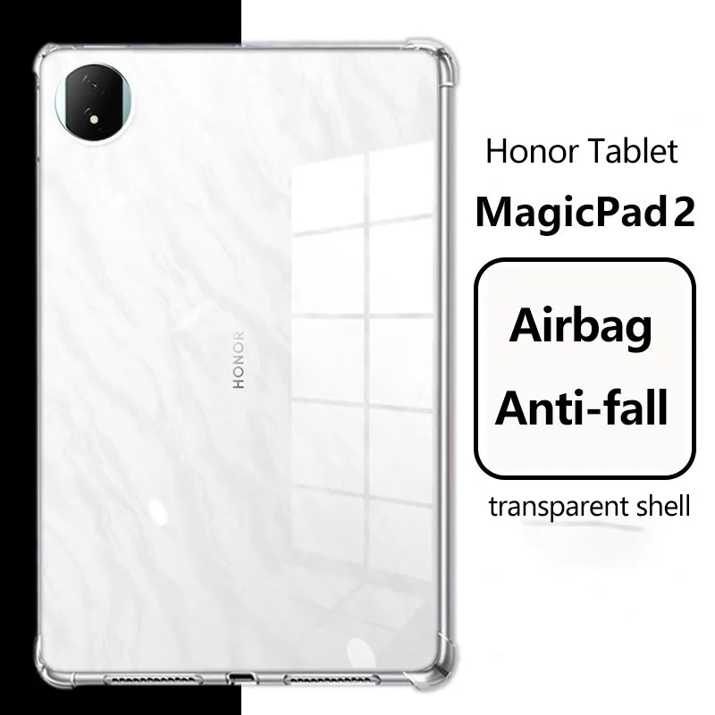 Four-corner Airbags Case For Honor MagicPad 2 12.3 Pad 9 9Pro 12.1 MagicPad 13 Pad8 12 X9 X8 Pro 11.5 X8Lite Clear TPU Cover