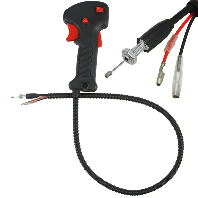 ABUL-1 pz 80 cm di lunghezza 19 mm di diametro tubi arancione trimmer decespugliatore con interruttore a maniglia cavo di attivazione dell'acceleratore