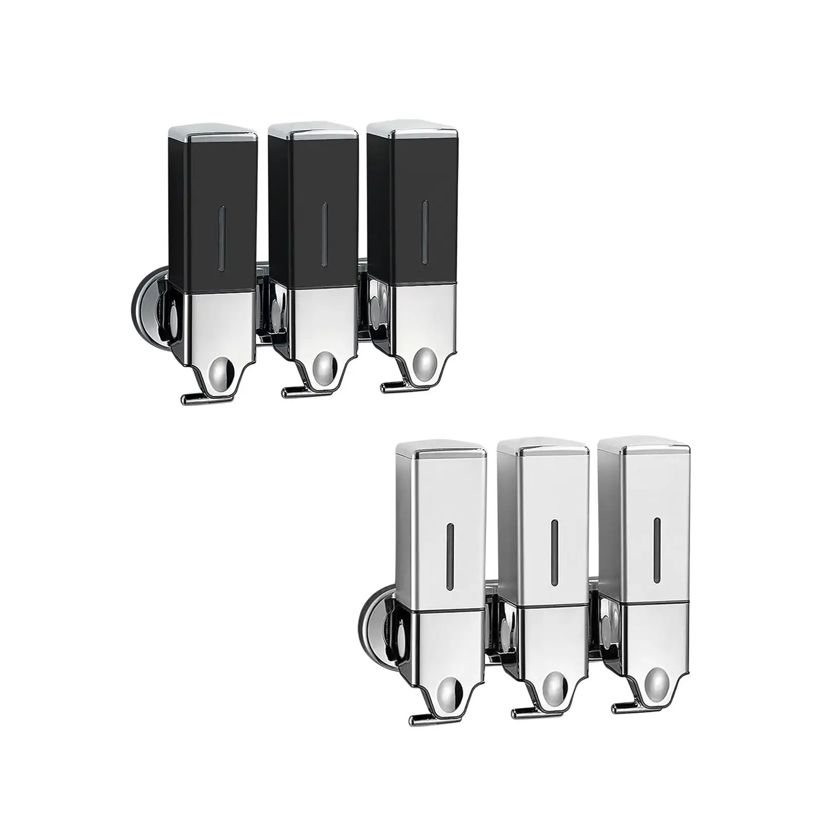 

3 in 1 Bathroom Shower Soap Dispenser 1500ml Convenient Sturdy Wall Mounted for Body Wash Lotion Shampoo Hotel Restaurant