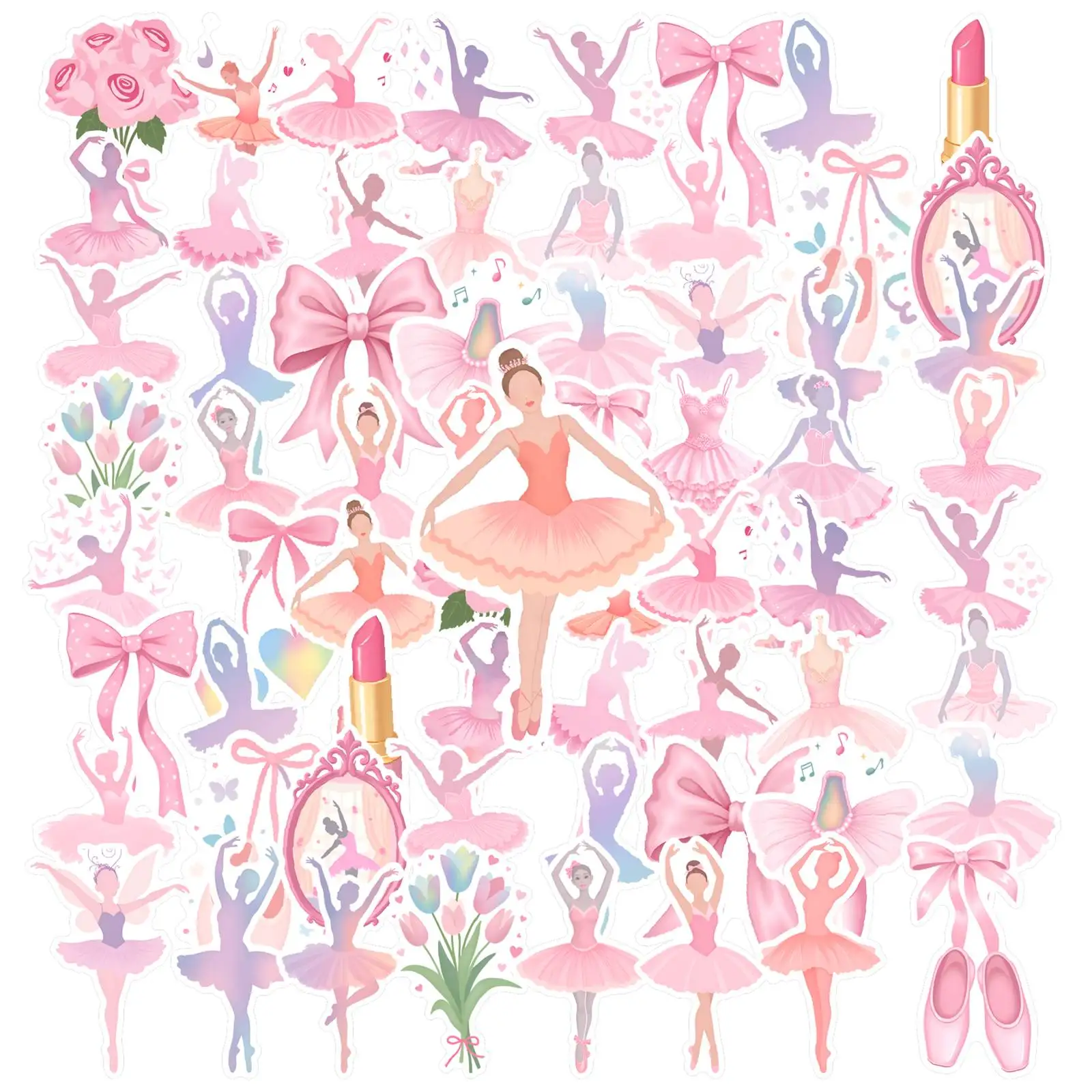 

35pcs-50pcs Cute Ballet Stickers Cartoon Cute Stickers Funny Stickers For Notebook Luggage Mobile Phone Cup Laptop DIY