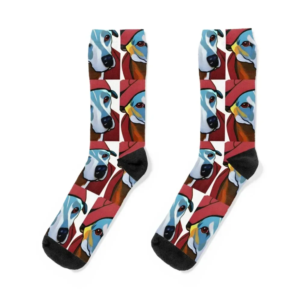 Fashionable Trendy Whippet Portrait Socks sports stockings sports and leisure aesthetic Ladies Socks Men's