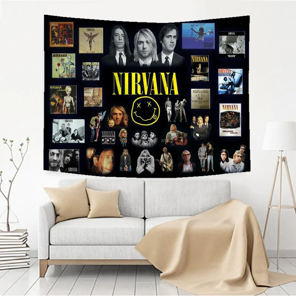 Singer Kurt Cobain N-NirvanaES Hanging Bohemian Tapestry Bohemian Wall Tapestries Mandala Cheap Hippie Wall Hanging