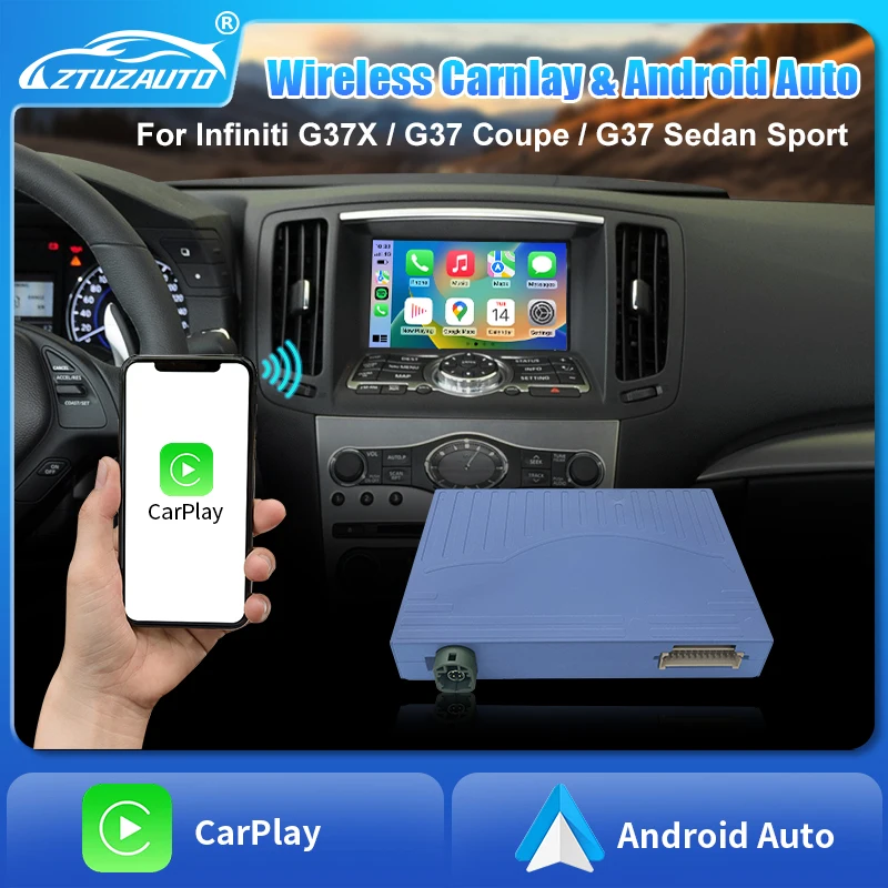 Wireless CarPlay Android Auto Adapter for Infiniti G Series G37 G35 Support Mirror Link AirPlay Plug & Play Retrofit Kit