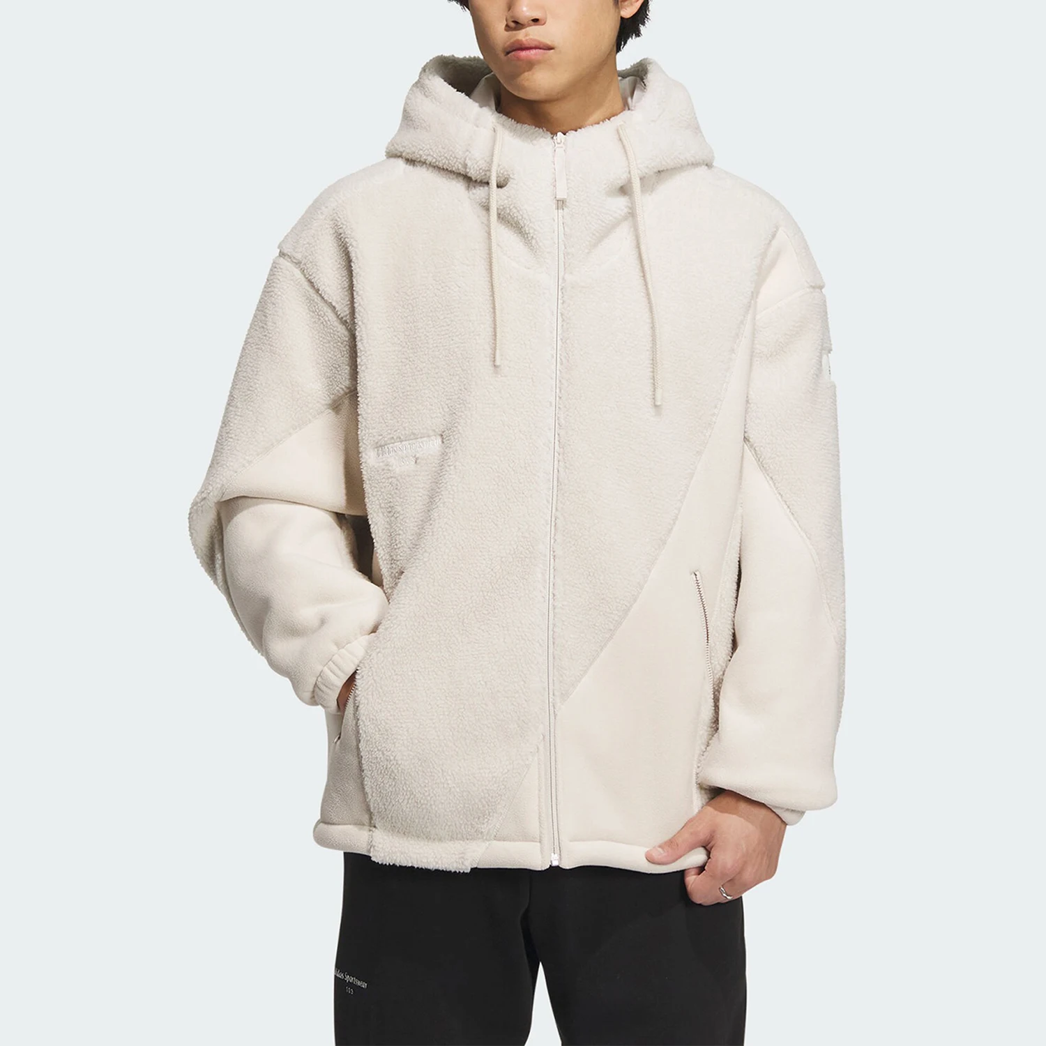 Adidas genuine winter new men's fashionable imitation lamb wool jacket IP4974