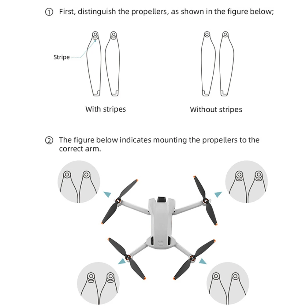 Hélice para dji mini 3 com parafusos zangão asa peso leve 6030f lâmina adereços peças de reposição para dji mini 3 fácil instalar acessório