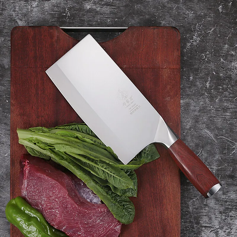7 Inch DENGJIA Chinese Chef Knife High Quality Mahogany Handle 9Cr18Mov Stainless Steel Vegetable Meat Handmade Kitchen Knives