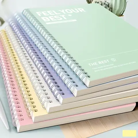 6pcs Spiral Notebook, Simple A5/B5 Hardcover Spiral Notebook, Tear-out Pages with Horizontal Lines, Office and School Supplies