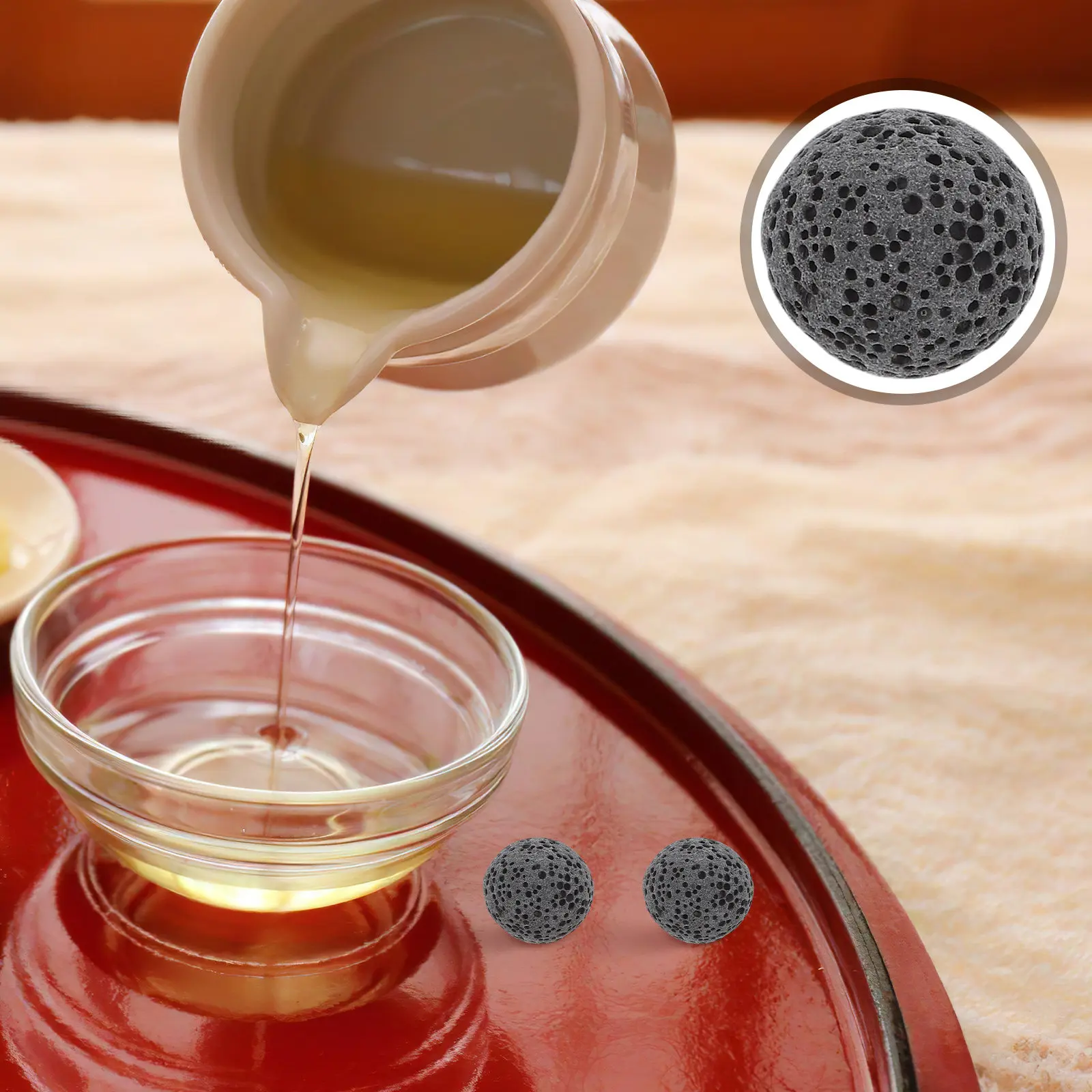 

16Mm Handmade Lava Rock Diffuser Stones Natural Volcanic Aromatherapy Beads for Home Car Scent Diffuser Necklace Craft Essential