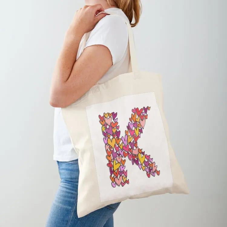 

Heart Letter K Tote Bag Women's bag Women's shopping bag shopper bags for women for beach