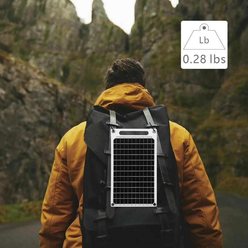 10W Portable Solar Panel 5V Lightweight Single Crystal Module Mini USB Type-c with Long Battery Life and Stable Solar Charging