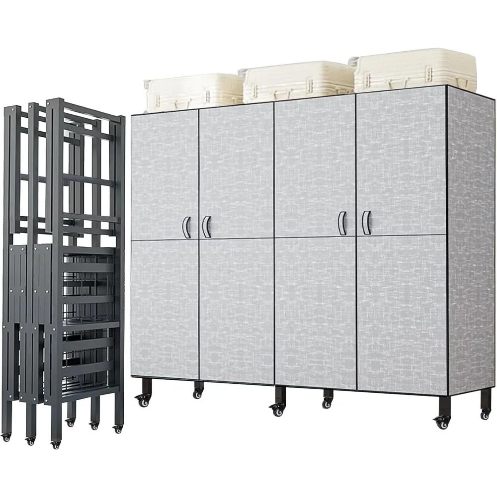 

Складной портативный шкаф на колесиках, сверхпрочная вешалка для одежды с крышкой, отдельно стоящая металлическая вешалка для одежды, шкаф для хранения Sy