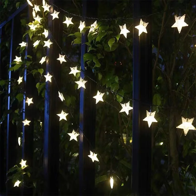 

Garden Yard Porch Solar Star String Lights Outdoor LED Solar Powered Fairy Lights For 2025 Easter Patio Wedding Party Decor