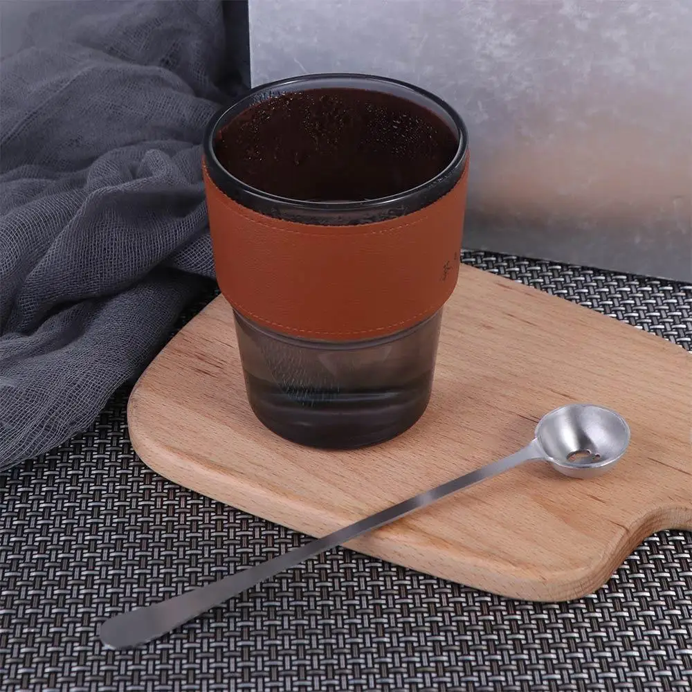Stainless Steel Olive Strainer Spoon Long Handle Olive Scoop Jam Slotted Spoon with Drain Hole Pickle Spoons Canned Food