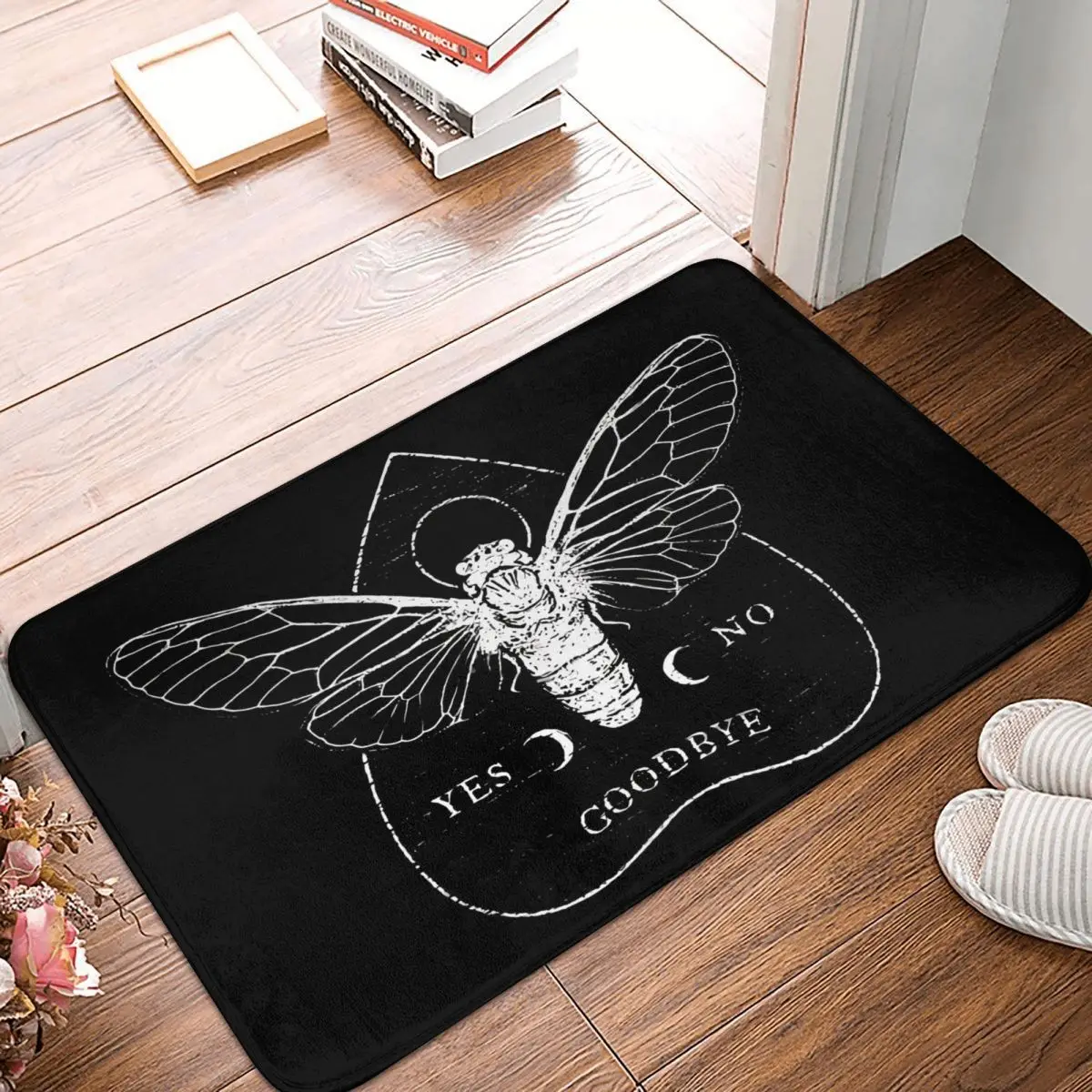 Ouija Board Non-slip Doormat Moth Bath Kitchen Mat Welcome Carpet Flannel Pattern Decor