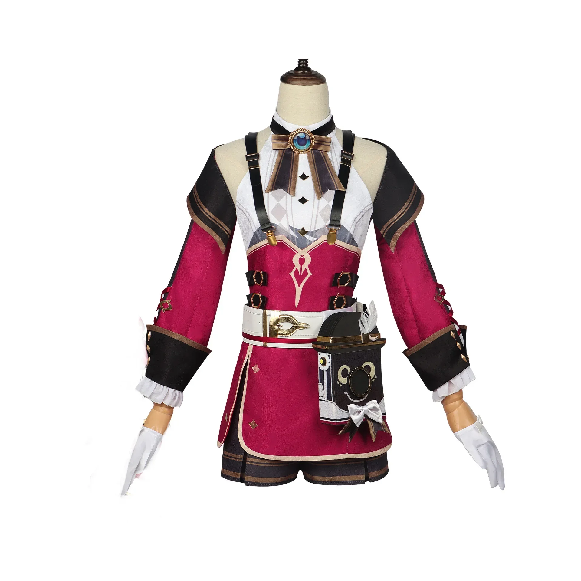

Genshin Impact Charlotte Cosplay Costume Full Set Uniform Outfit Cosplay Charlotte Costume with Hat Fengdan Female Journalist 26