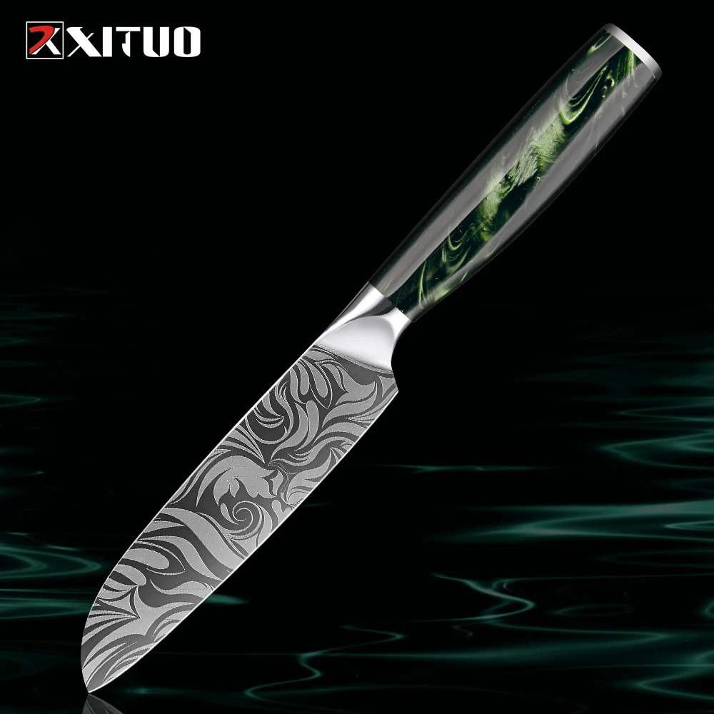 

Upgraded Santoku Knife 5 Inch Razor Sharp Kitchen Fruit knife Chef Knife for Chopping Vegetable and Cooking Asian Santoku Knives