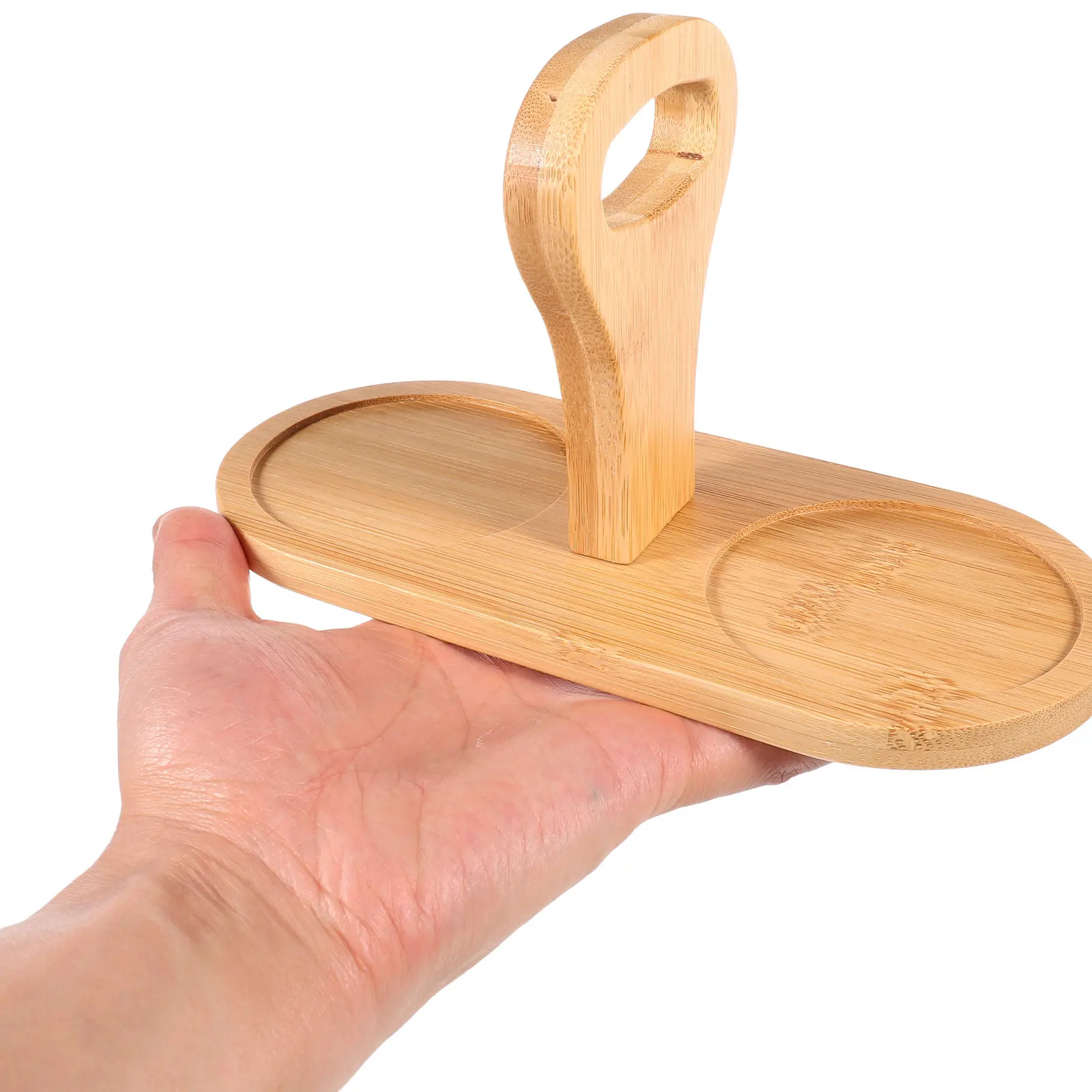Solid Wood Salt and Pepper Grinder Tray for Kitchen Counter Organization Elegant Minimalist Condiment Holder Non-Slip Base
