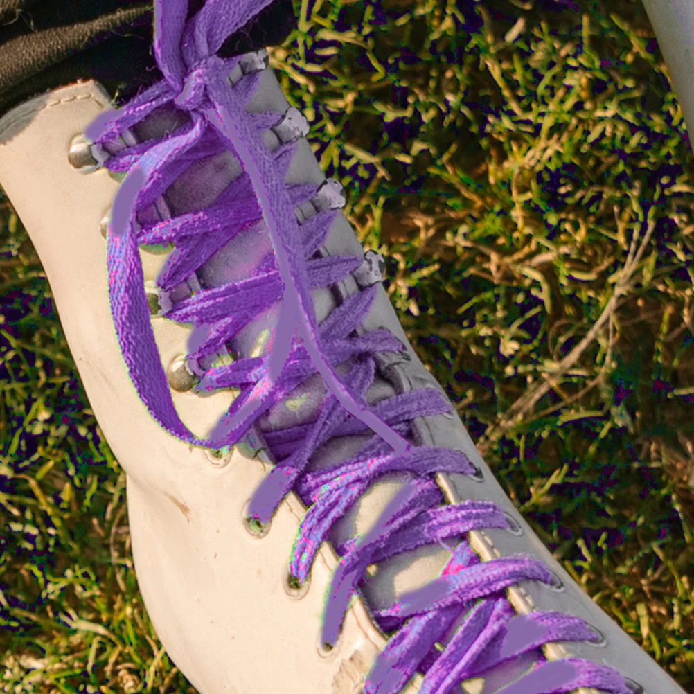 2 pares de cadarços profissionais de skate de hóquei, cadarços de algodão de poliéster antidesgaste, substituição para calçados esportivos, tênis, equipamento de patinação