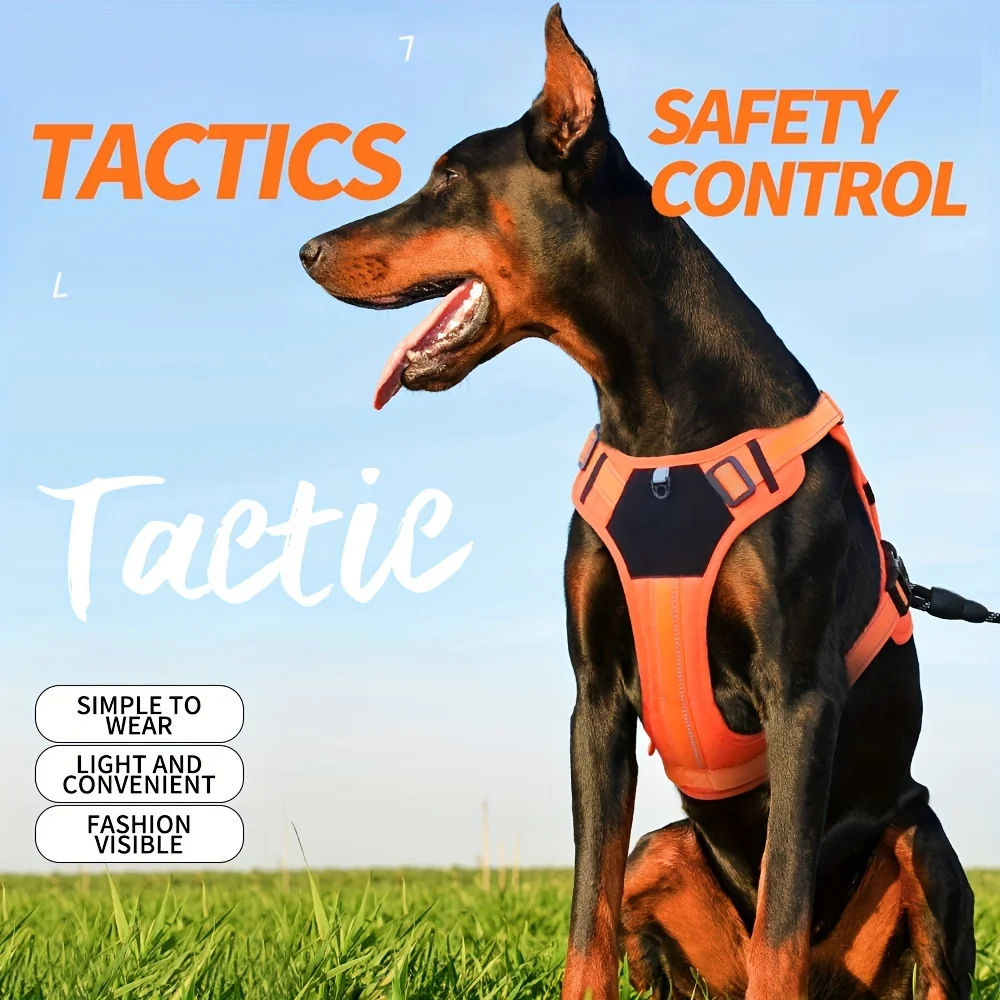 Dog Harness ,Adjustable No-Pull Comfort-Fit No-Pull - Adjustable, Reflective Vest For Large Breeds - Ideal For Outdoor Adventur