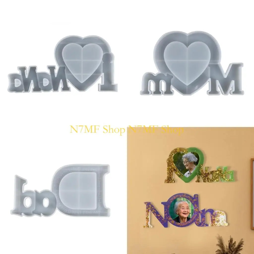 

N7MF Силиконовая плесень DIY Love Family Photo Rame Photo Rame Plomt