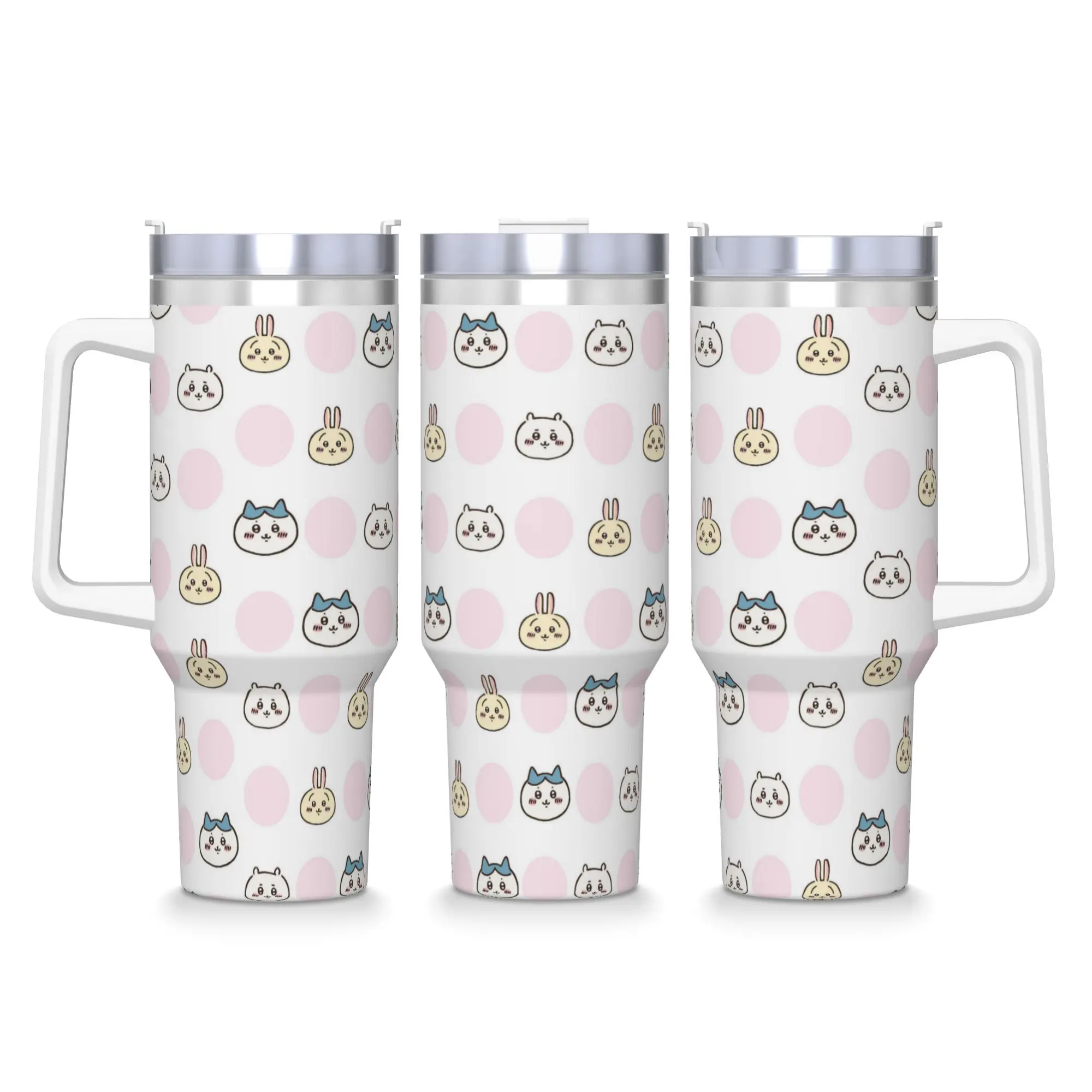 Stainless Steel Tumbler Chiikawas Hachiware Kawaii Japanese Anime Coffee Mug  Portable Cold Drink Car Mugs Travel Water Bottle
